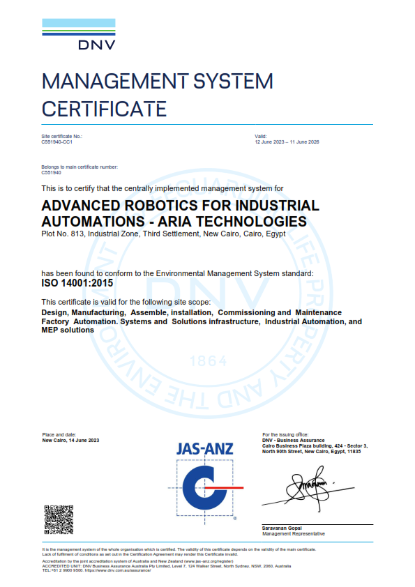 ARIA ISO 14001 - 2023 - 2026